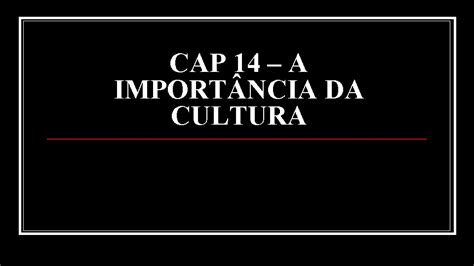 CAP 14 A IMPORT NCIA DA CULTURA 1