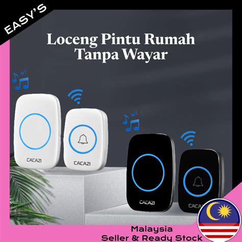 Easy S Loceng Pintu Tanpa Wayar Kalis Air M Jauh Loceng Pintu Rumah