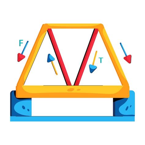 Premium Vector Flat Icon Of Truss Bridge