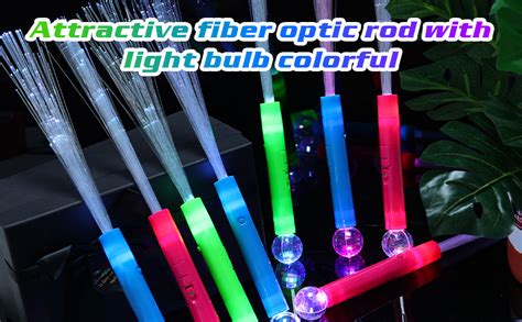 Vaipi Pack Fiber Optic Light Wand With Disco Ball Light Bulk Led