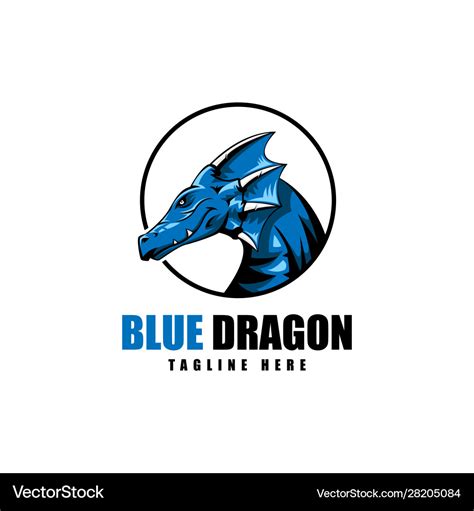 Blue dragon logo icon Royalty Free Vector Image