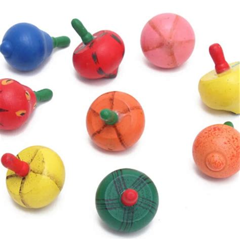 Wooden Toy Spinning Tops Fruit Gyro Wooden Toys For Children Wooden