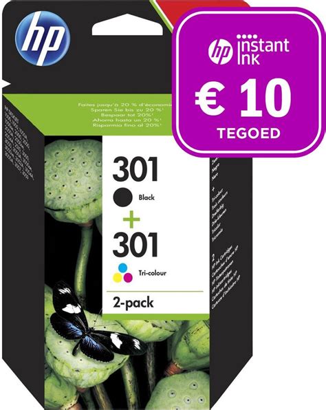 HP 301 Inktcartridge Kleur Zwart Instant Ink Tegoed Bol