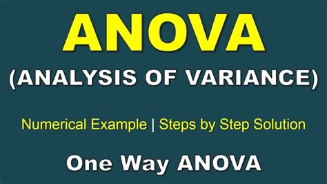 Anova Analysis Of Variance Numerical Example And Step By Step Solution F Test Statistics