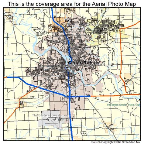 Aerial Photography Map Of Cedar Rapids IA Iowa