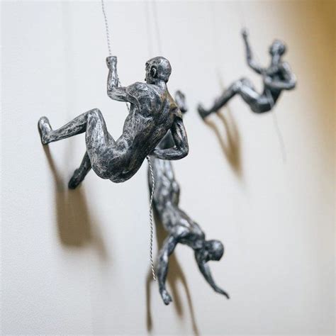 Climbing Strong Men Sculpture Wall Sculptures Art