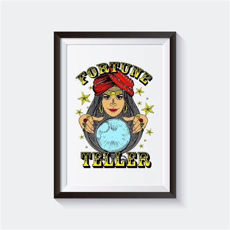 Fortune Teller Printable Digital Download Halloween Magic Adult Coloring Page Etsy