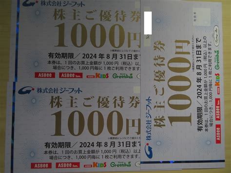 Yahooオークション ジーフット 株主優待券 3 000円分