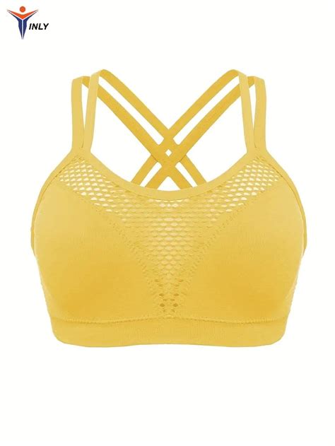 Breathable High Stretch Sports Bra With Criss Cross Back Comfortable