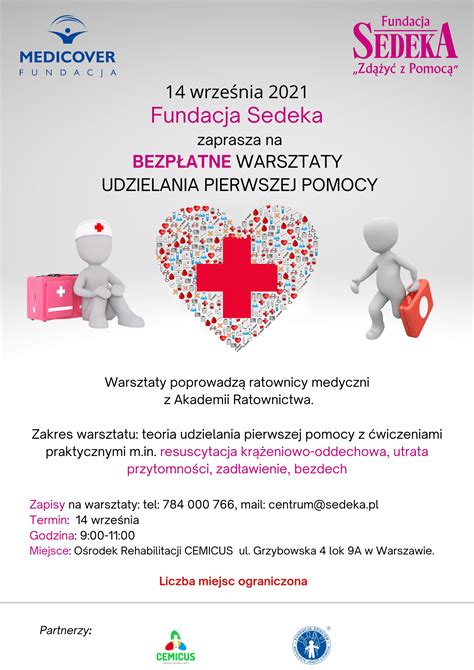 Warsztaty Udzielania Pierwszej Pomocy Fundacja Sedeka