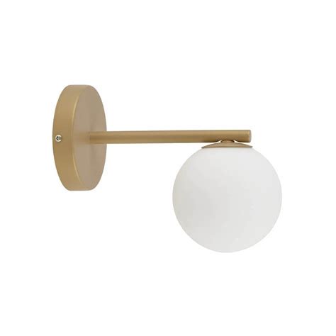 Edit Lighting Edit Link Single Light Wall Fitting In Gold Finish With White Glass 47855 Indoor