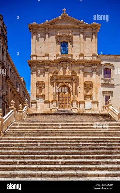 Italy Sicily Noto Church San Francesco D Assisi All Immacolata Stock