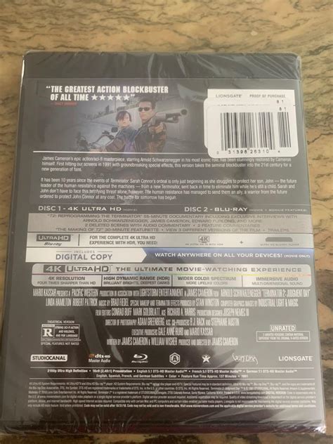 Terminator Judgement Day K Ultra Hd Blu Ray Digital Tv Home