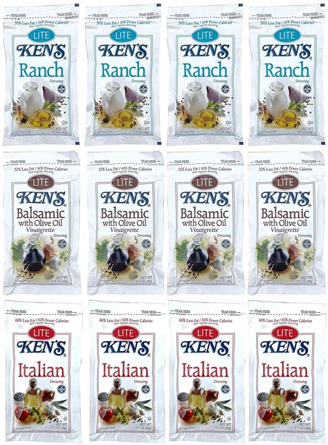 Ken’s Lite Salad Dressing Packets Variety Pack Lite Italian Lite Balsamic