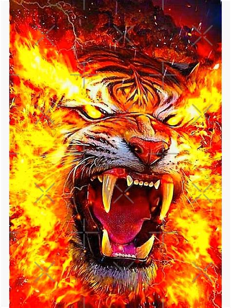 "Fierce Fire Tiger" Poster for Sale by MorningFive | Redbubble