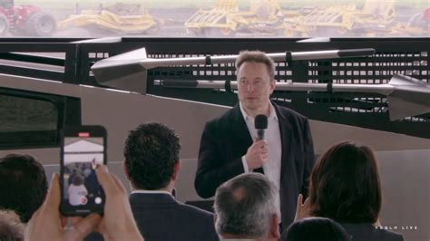 Elon Musk Arrives At The Tesla Lithium Groundbreaking In A Cybertruck