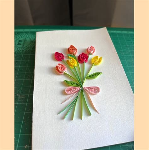 Beautiful Handmade Mother S Day Card Tulip Card Quilled Flowers Happy Birthday Quilling Card For