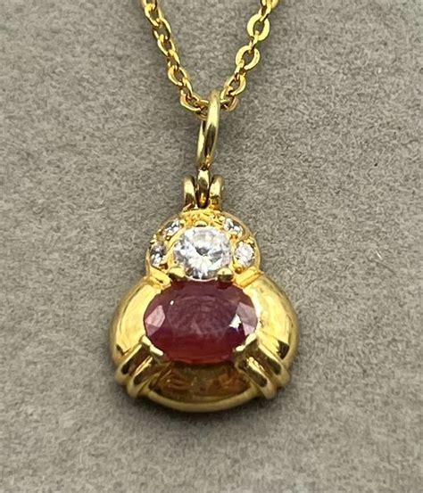 No Reserve Price Carats Or Jaune Pendentif Rubis Catawiki