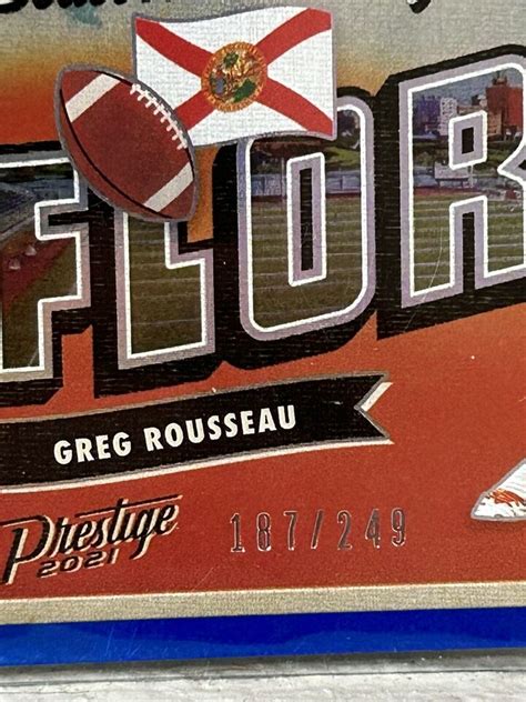 2021 Prestige Seasons Greetings Blue Greg Rousseau RC SG 17 Hurricanes