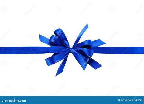 Cinta Azul Del Regalo Con El Arqueamiento Imagen De Archivo Imagen De