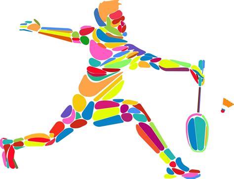 Polygonal Badminton Player Clipart World