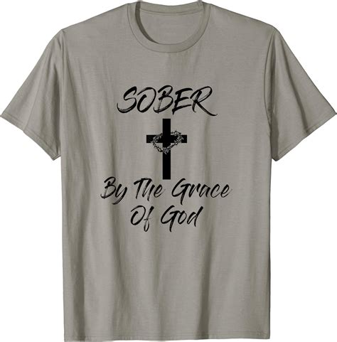 Sober By The Grace Of God Christian Sobriety Recovery T Shirt Uk Fashion