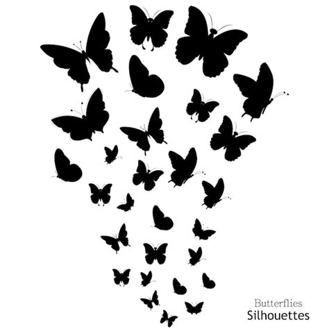 Premium Vector Vector Butterfly Swarm Silhouette Background