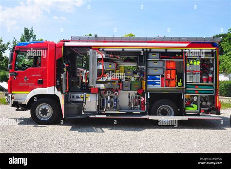 fire brigade fire fighting vehicle stock photo alamy