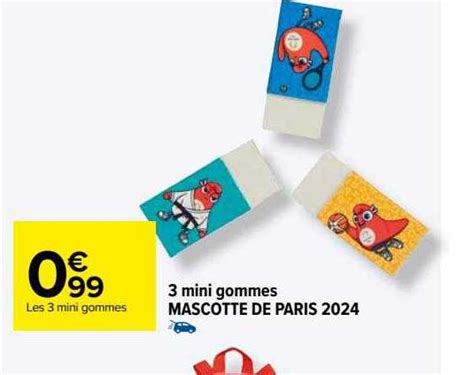 Promo Mini Gommes Mascotte De Paris Chez Carrefour Market