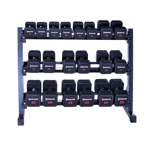 5-50 lb Rubber Dumbbell Set with Rack: Ironmaster LLC