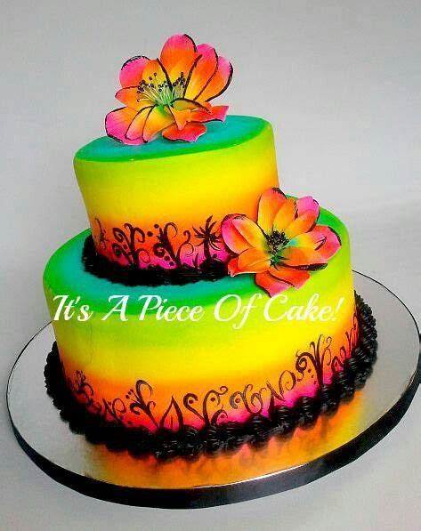 Bright Neon Cake Decorating Cake Buttercream Wedding Cake