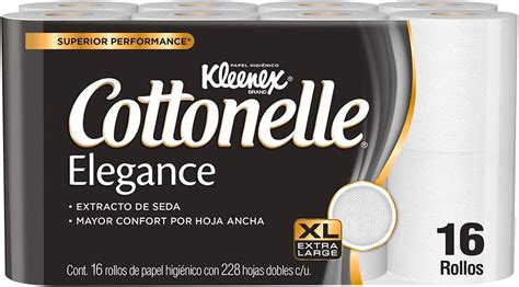 Kleenex Cottonelle Elegance Papel Higiénico 16 Rollos Con 228 Hojas