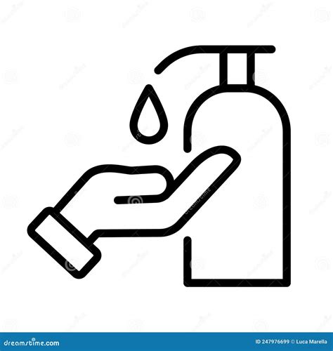 Hand Sanitizer Line Icon Isolated Png Stock Image Illustration Of