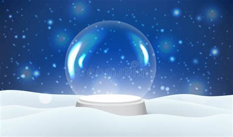 Winter Landscape With Snow Globe Stock Illustration Illustration Of