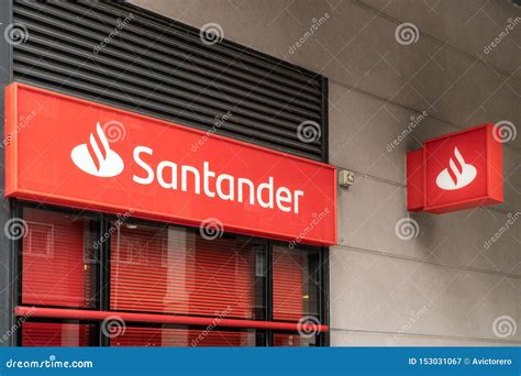 Santander Bank Sign on Building Facade Editorial Photography - Image of ...