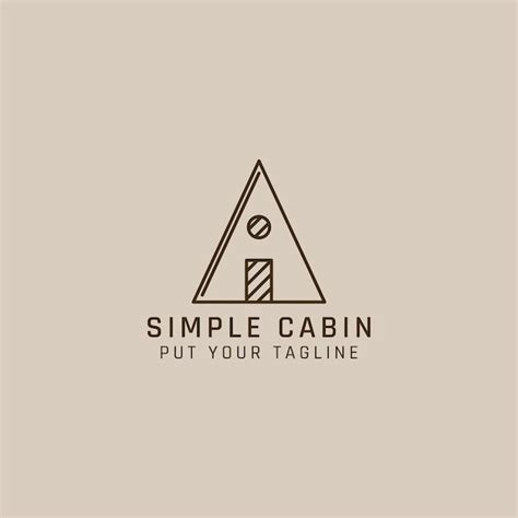 Logotipo De Cabina Triangular Simple Con Una Puerta Y Ventana Vector