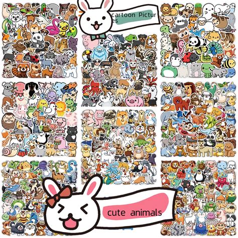 Stickers Anime Pcs Kit Animais Bonitos Dos Desenhos Animados Da