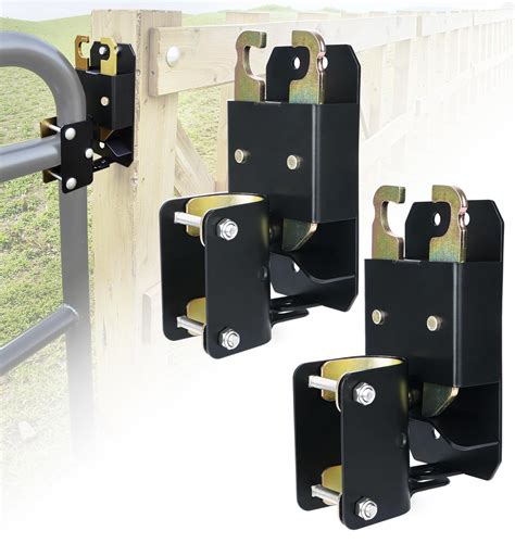 2 Way Farm Gate Latch, 2PC Heavy-Duty Lockable Fence Latch with Self