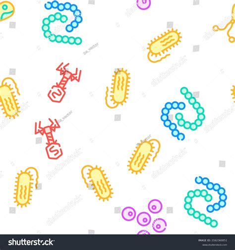 Pathogen Virus Disease Collection Vector Seamless Stock Vector Royalty