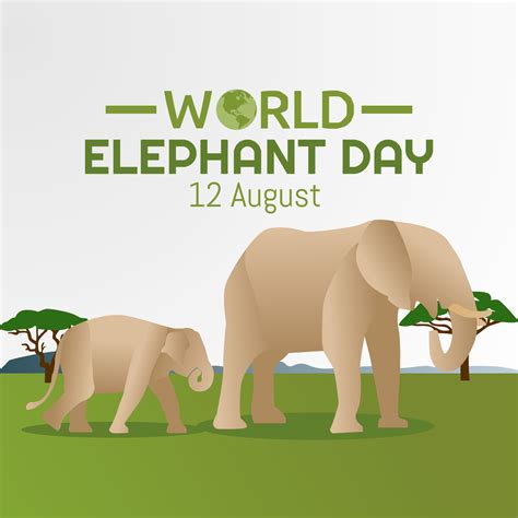 Ilustración Vectorial Del Día Mundial Del Elefante 5347978 Vector En