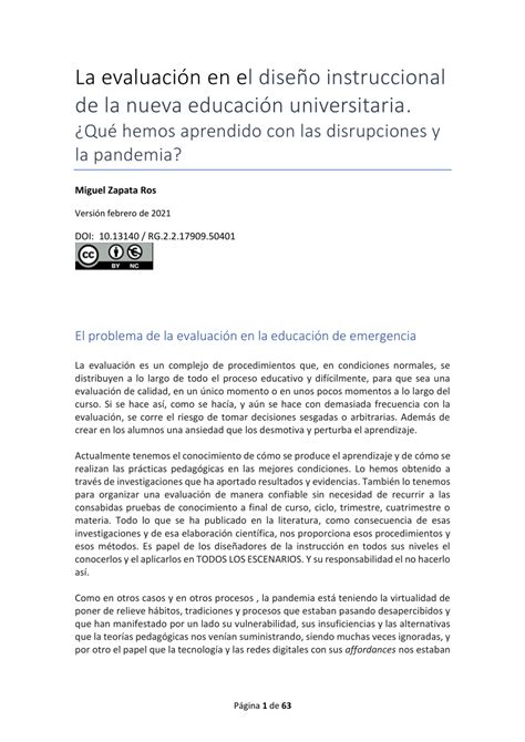 PDF La evaluación en el diseño instruccional de la nueva educación