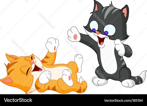 Kittens playing Royalty Free Vector Image - VectorStock