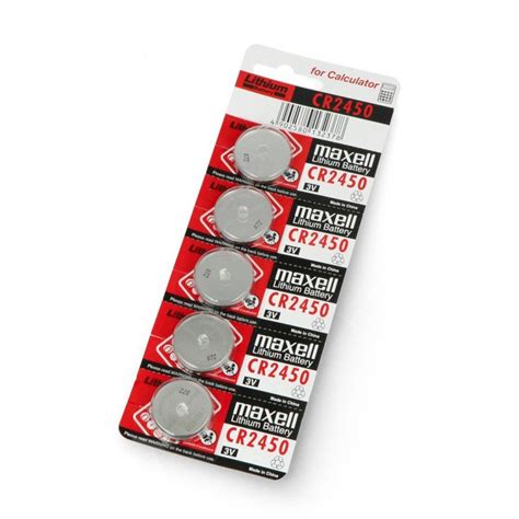 Buy Lithium Battery Cr2450 3v Maxell 5 Pcs Botland Robotic Shop