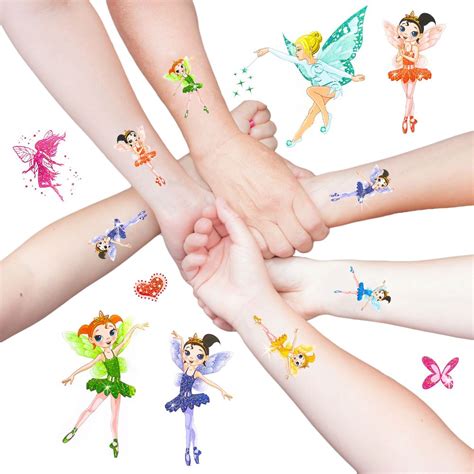 Feen Elfen Ballerina Engel Tattoo Set Mit Glitzereffekt Kinder Tattoos