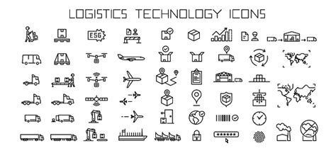 Logistics Icons Set Vector Illustration Line Icons About Logistics