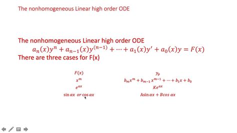 The Solution Of Higher Order Linear Ode Youtube