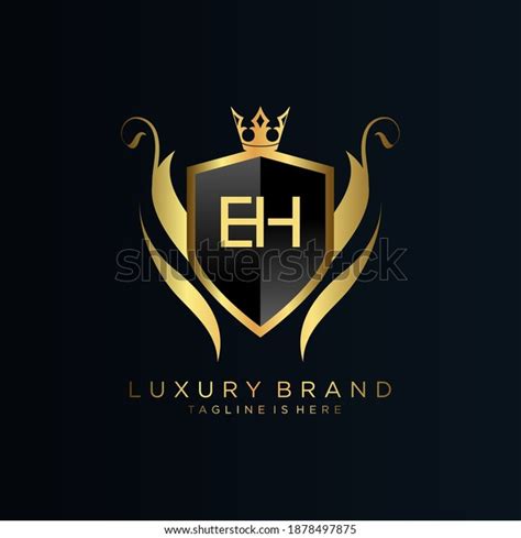 Eh Letter Initial Royal Templateelegant Crown Stock Vector Royalty