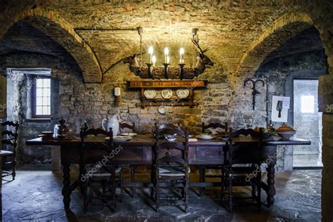 Old medieval castle interior — Stock Photo © sorokopud #49004983