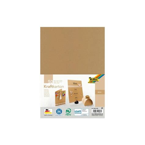 FOLIA Pappe Karton Braun A4 50 Blatt Interdiscount