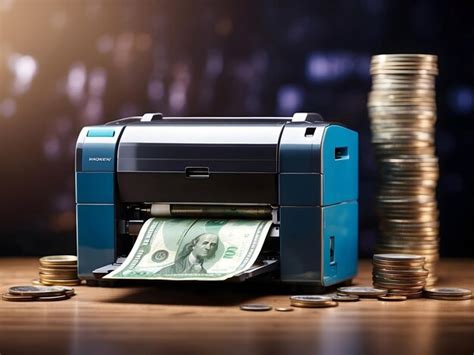 Premium Photo Money Printer For The Financial Concepts Of Money